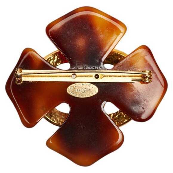 CHANEL Gold Coco Mark Brooch - Picture 2 of 4